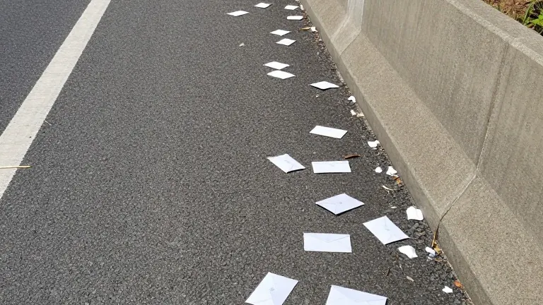 Illustration for: Volunteers Hand Freeway Mail to Postal Service